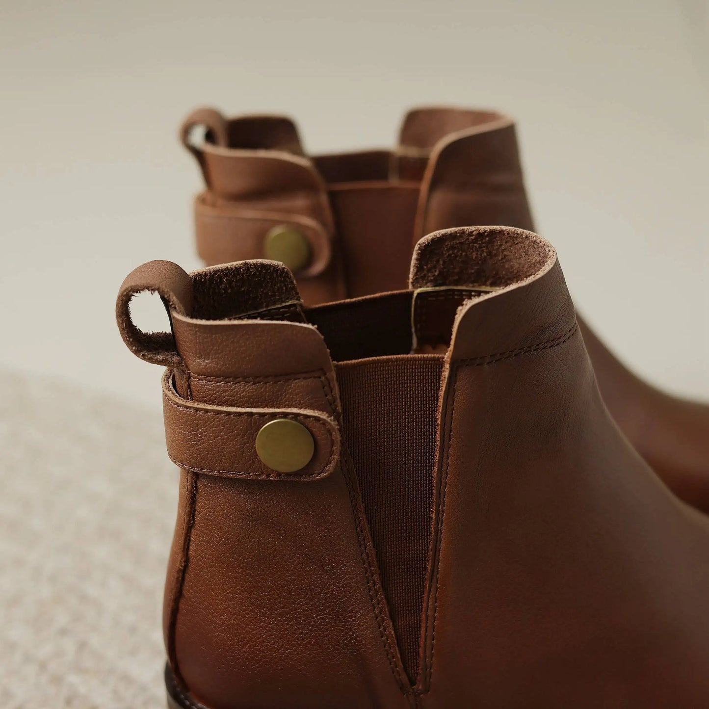 Men’s Genuine Leather Chelsea Ankle Boots — Durable Round-Toe, Elastic Gusset,- Ghoddosh