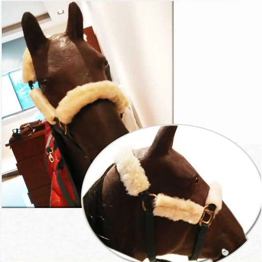4 Pieces Durable Comfortable Horse Bridle with Fleece Tube Cover