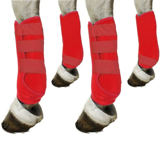 4pcs set  of Colorful Horse  Boots Easy To Wear Breathable Horse Leg Wraps - Ghoddosh