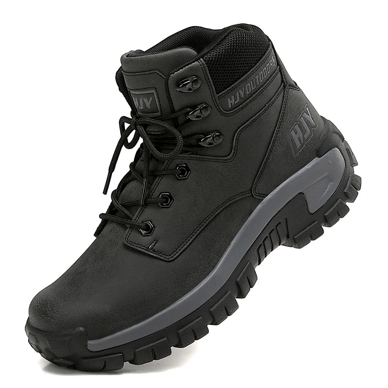 Top Leather Men's  Breathable  Boots , Outdoor Men Non-slip  Ankle Boots - Ghoddosh
