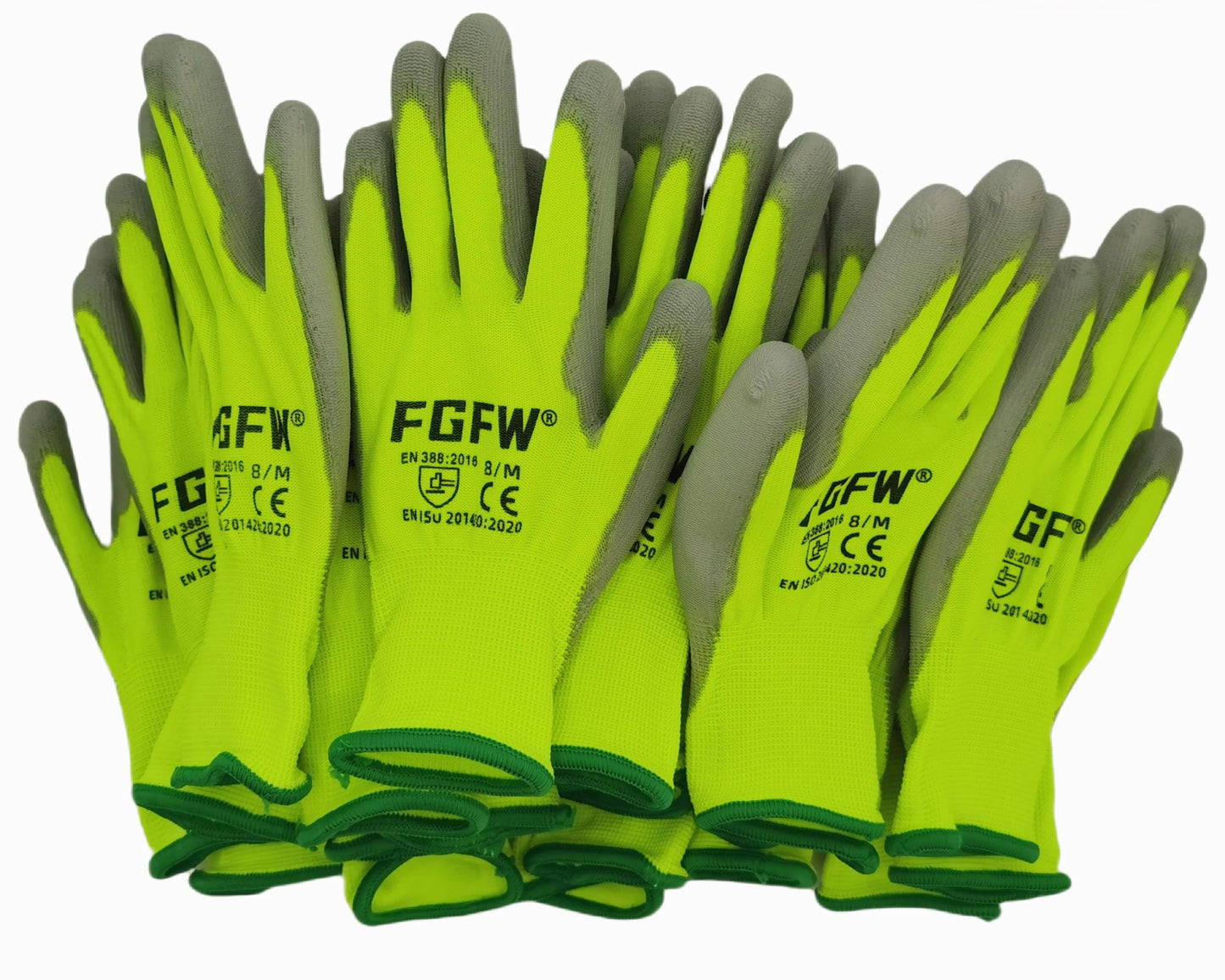 10 Pairs PU Coated Gloves - Lightweight, Durable Safety Certified Gloves, Ghoddosh