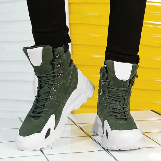 Fashionable and  Comfortable Men's Casual Shoes, High Top , Anti Slip Shoes Short Boots - Ghoddosh