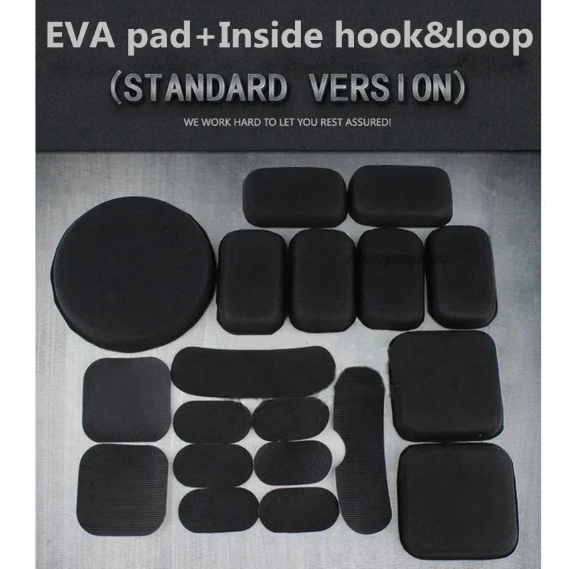 Tactical Helmet Soft Pad Durable 19Pcs / Set Combat Paintball Helmet Pads Hunting Shooting Helmet Protective Pads