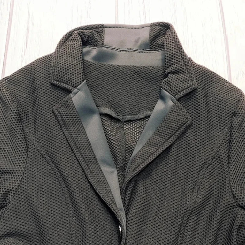 Woman Breathable Mesh Hole Equestrian / Horse Riding Jacket