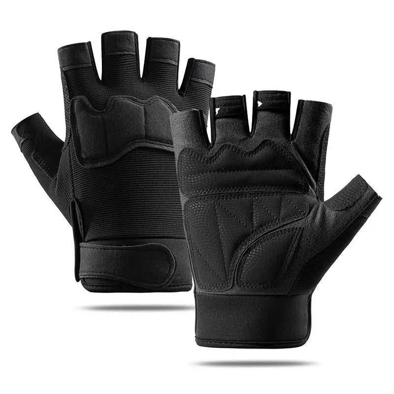 Tactical Half-Finger Gloves – Non-Slip, EVA Padded, Velcro Closure Outdoor Gloves for Men & Women