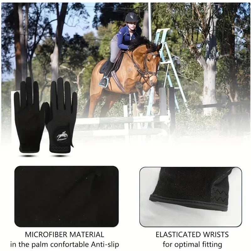 Horse Riding Gloves / Women Mesh Breathable Lightweight with Comfortable Grip .Ghoddosh