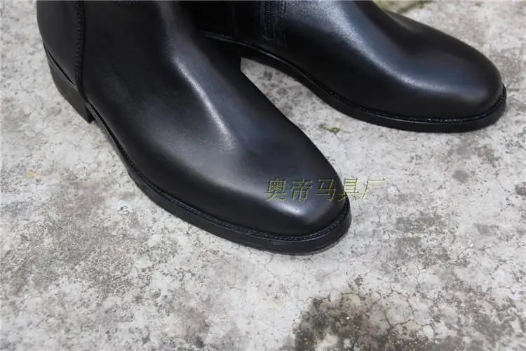Aoud Full-Leather Equestrian Boots – Unisex Dressage Zip-Up Riding Boots
