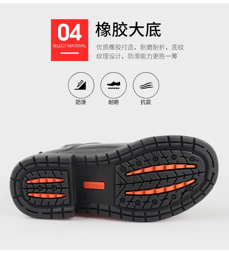 Black leather boot with a zipper on a gray surface . Ghoddosh