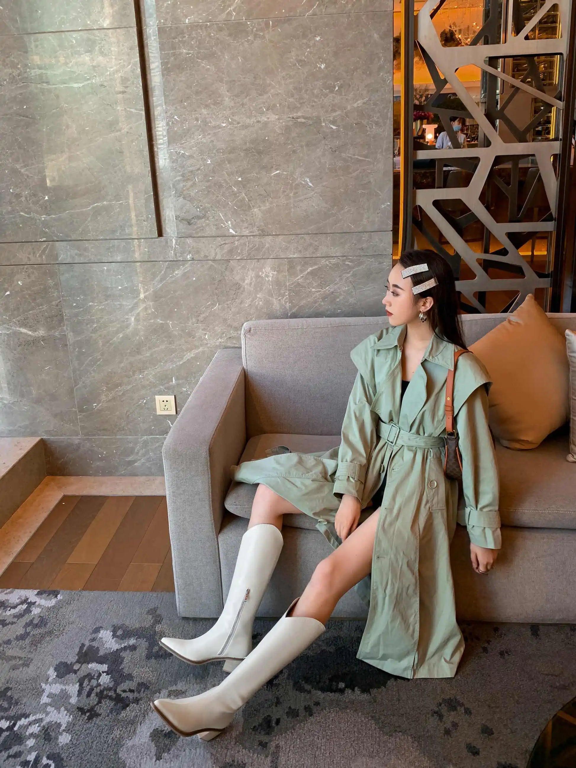 New Arrival Chic Cow Leather  Pointed Toe Riding Boots - Ghoddosh