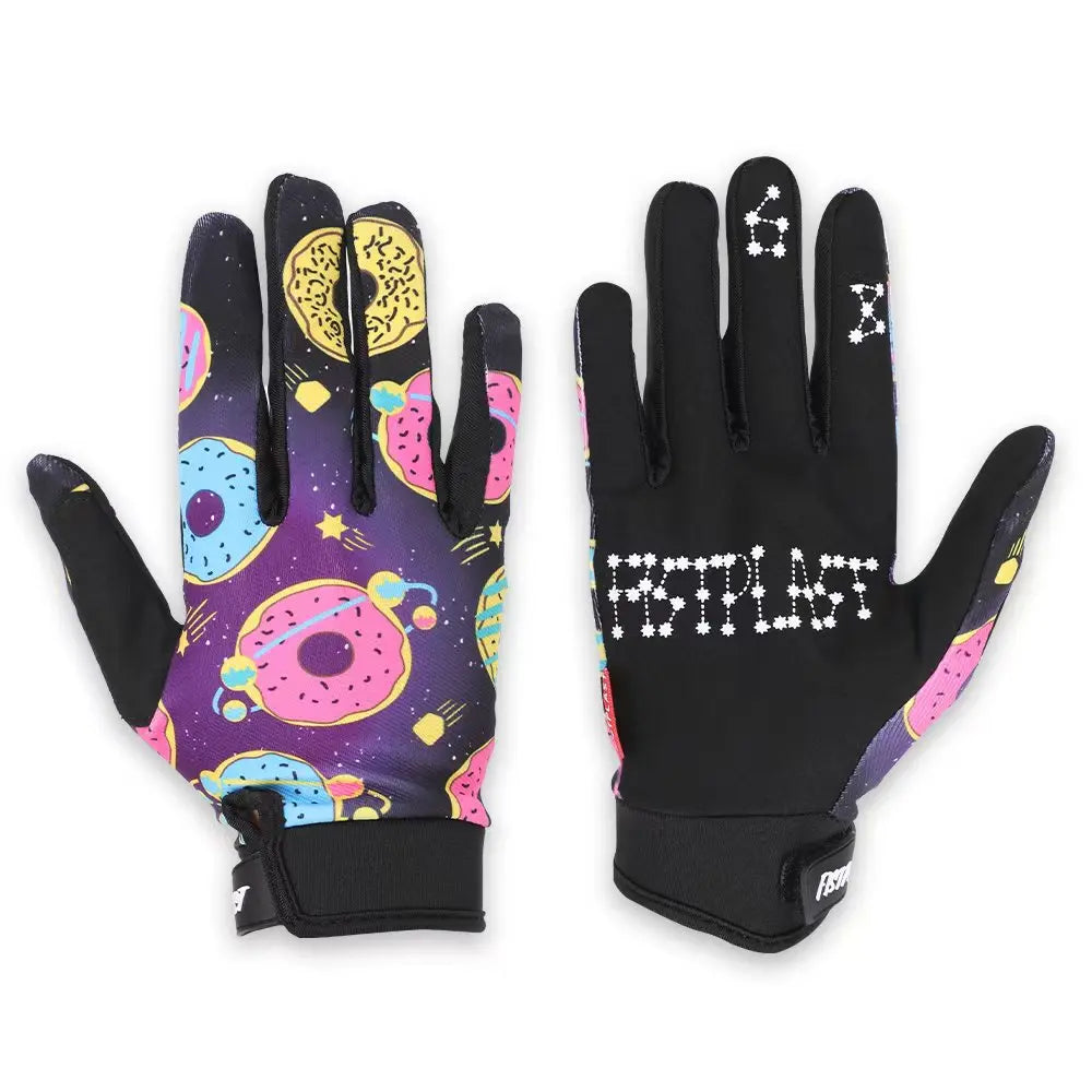 Kids Glitz Donut Wheel Gloves – Colorful Long-Finger Touchscreen Riding Gloves