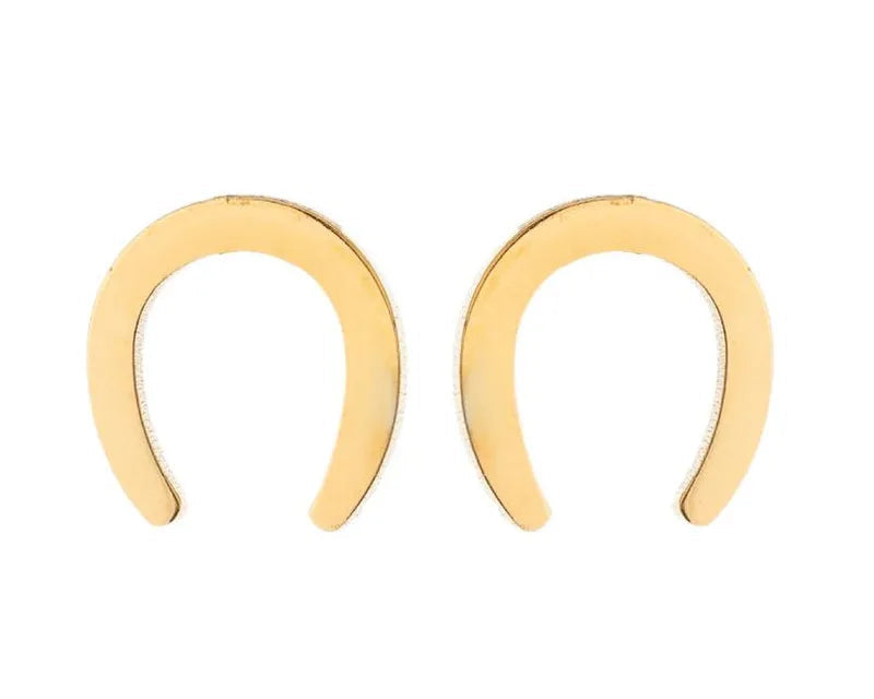 Stainless Steel Horse Shoe Shape Earrings Black Minimalist Horse Shoe Earing for Women - Ghoddosh