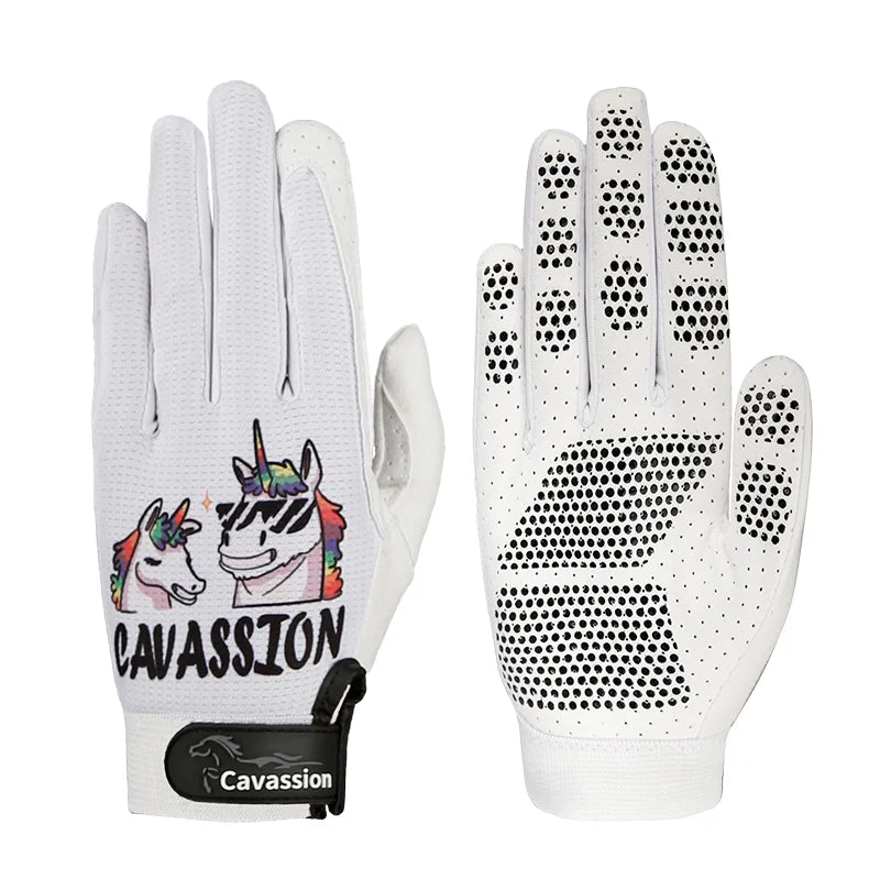 Horse riding gloves for children, white hand protector for riding horses for boys and girls