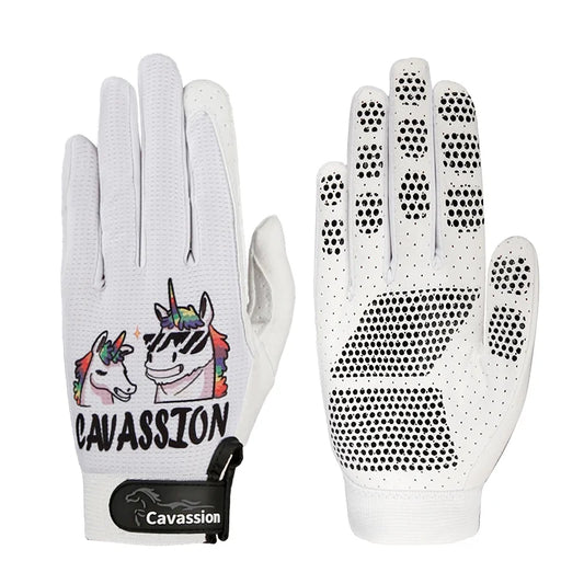 Horse riding gloves for children, white hand protector for riding horses  for boys and girls
