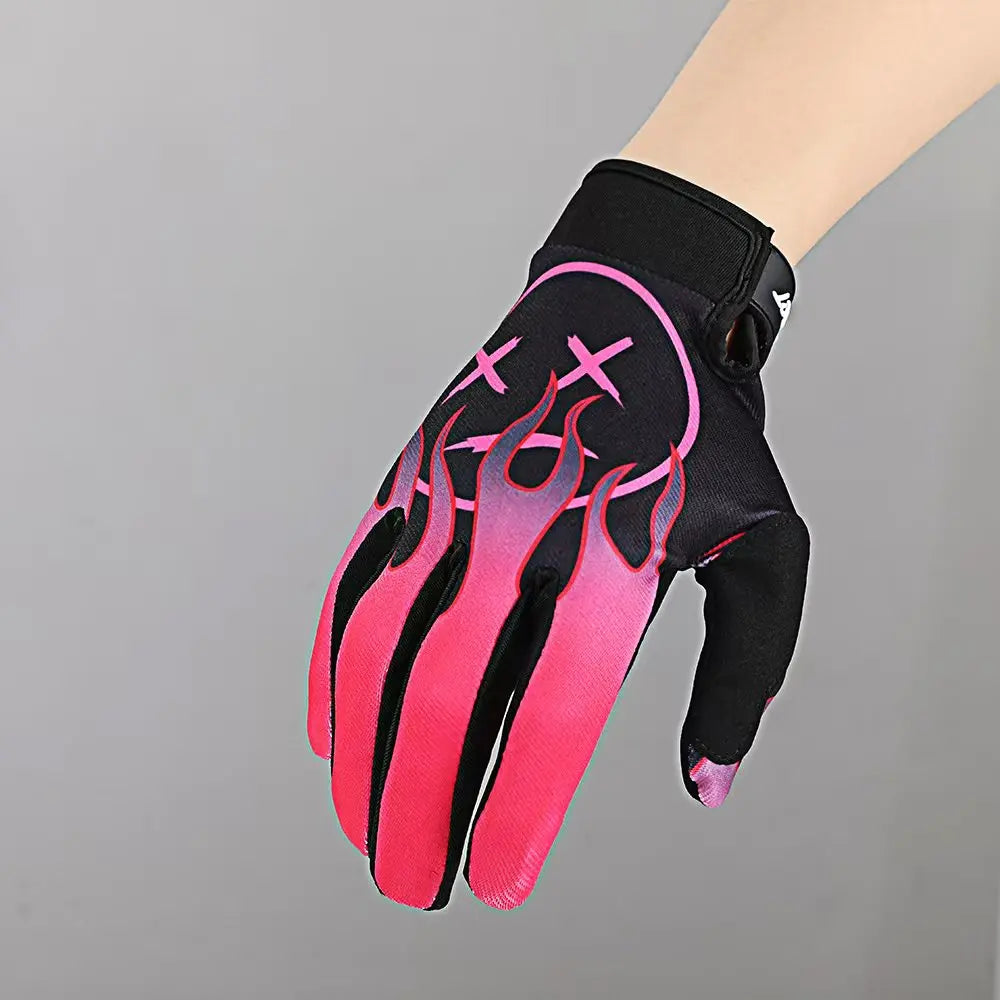 Kids Glitz Donut Wheel Gloves – Colorful Long-Finger Touchscreen Riding Gloves