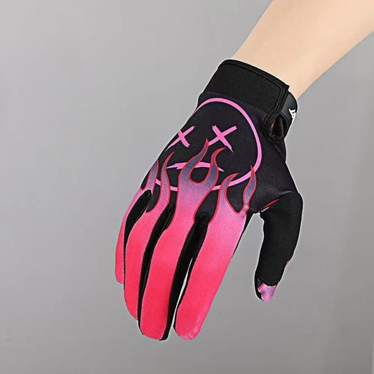 Kids Glitz Donut Wheel Gloves – Colorful Long-Finger Touchscreen Riding Gloves