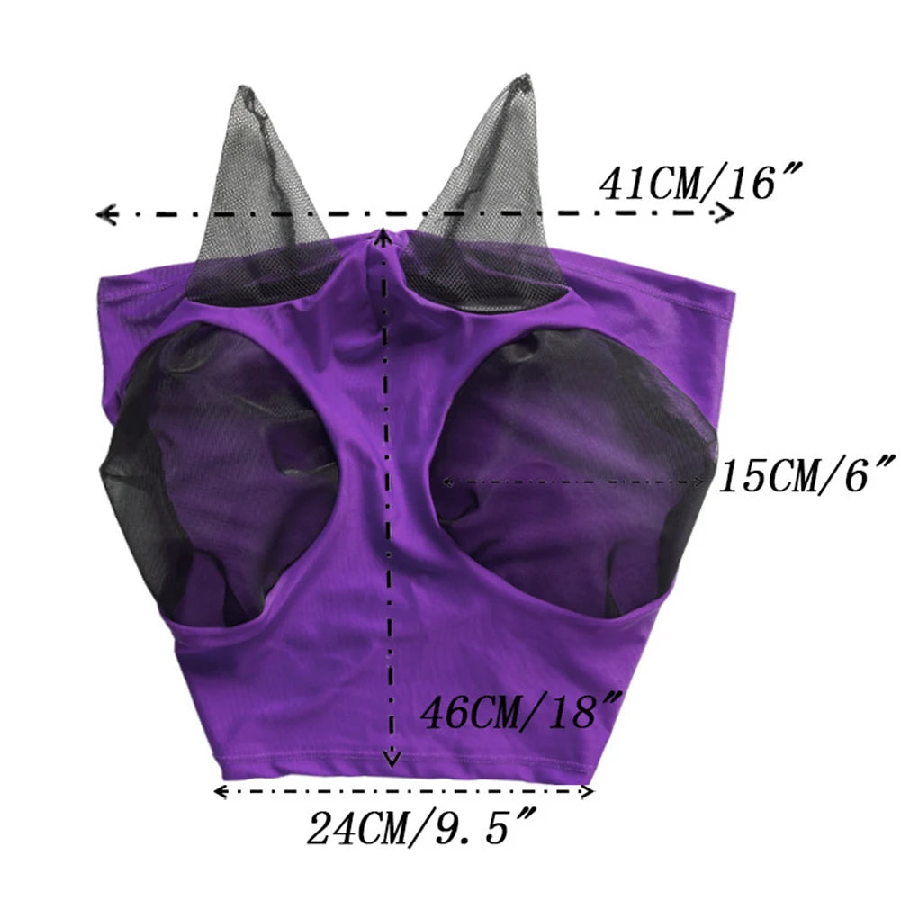 Anti Fly , Breathable Stretchy Knitted Mesh Mask with Ear Protection