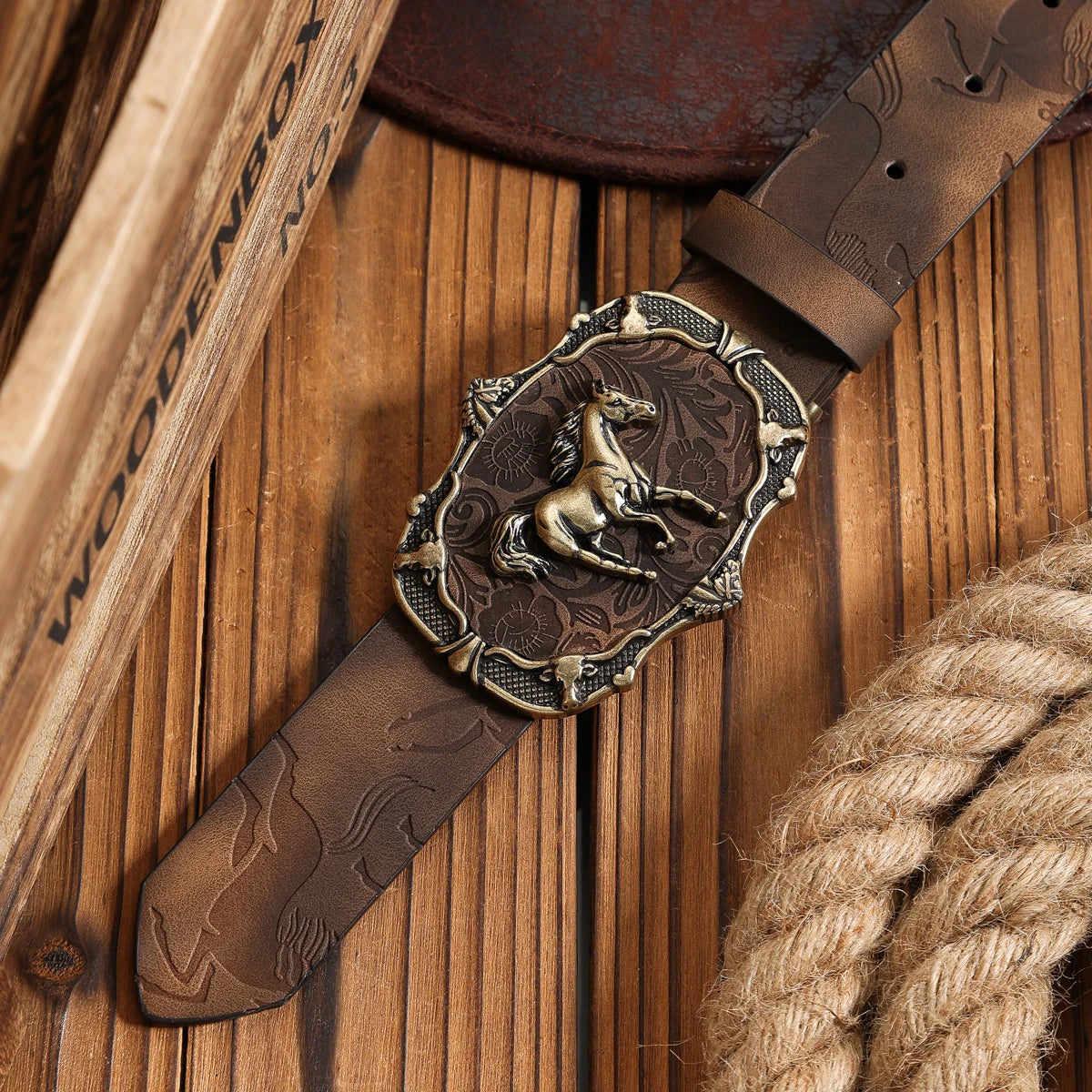 Unisex Vintage Western PU Leather Belt | Retro Denim Casual Waistband @ ghoddosh.com