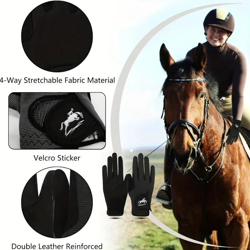 Horse Riding Gloves / Women Mesh Breathable Lightweight with Comfortable Grip .Ghoddosh