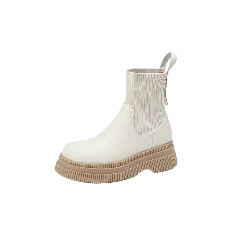 Casual Round-Toe Slip-On Ankle Boots - Ghoddosh