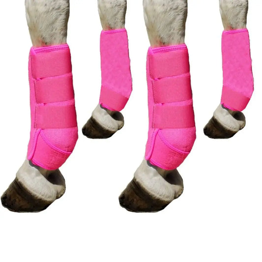 4pcs set  of Colorful Horse  Boots Easy To Wear Breathable Horse Leg Wraps - Ghoddosh