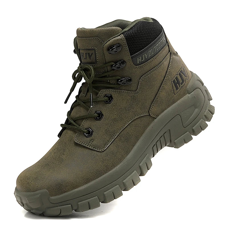 Top Leather Men's  Breathable  Boots , Outdoor Men Non-slip  Ankle Boots - Ghoddosh