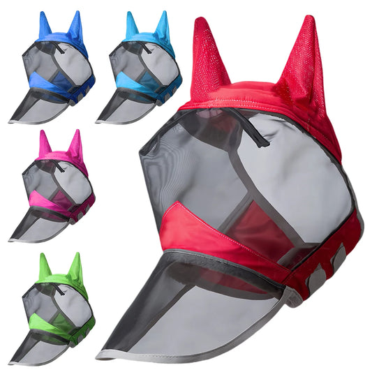 Anti-Mosquito Horse Full Face Protection / Anti-Worms Mesh Mask with Nasal Cover @ ghoddosh.com