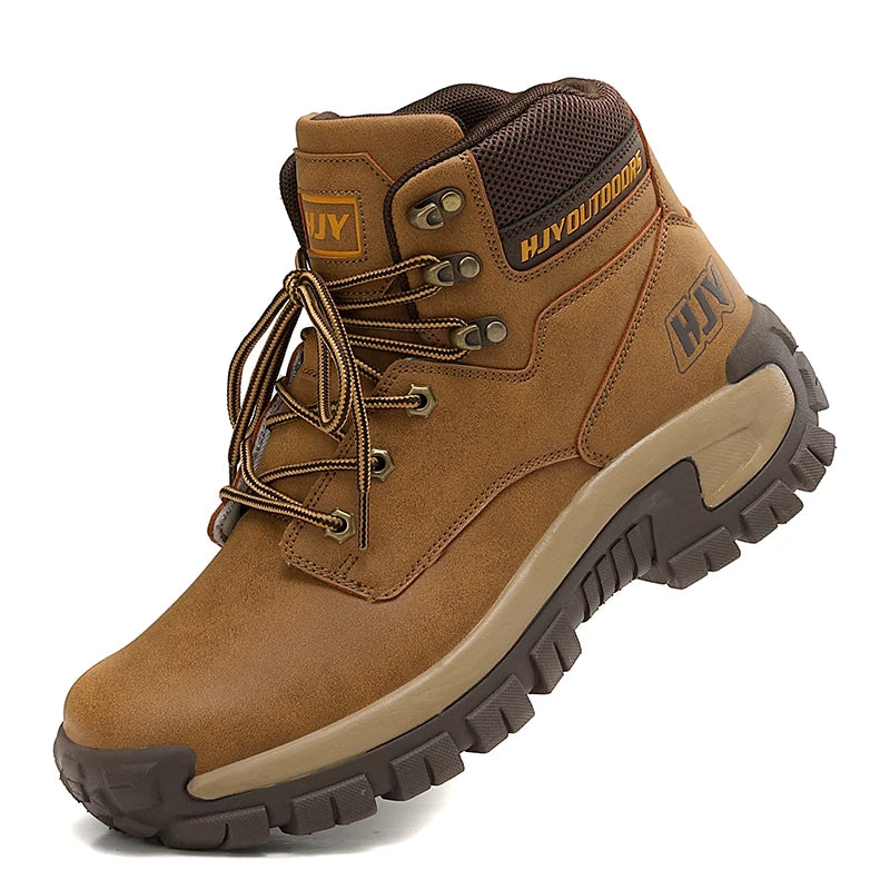 Top Leather Men's  Breathable  Boots , Outdoor Men Non-slip  Ankle Boots