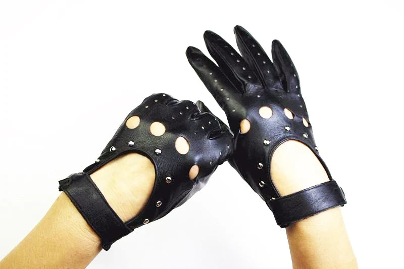 Equestrian Summer  Women's  Leather Gloves / Unlined Fashion Hollow Out Style . Ghoddosh
