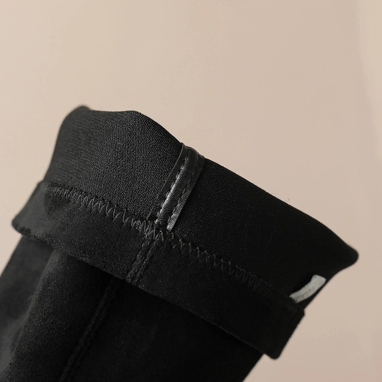 English Style Med Heels Thin Leg Square Toe   , New Stretch Slip on Over-the-knee Boots - Ghoddosh