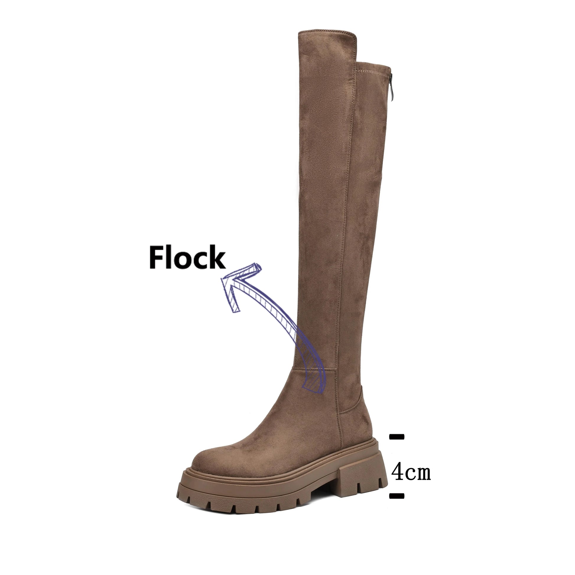 Slip On Elegant Modern Superstars  Over-the-knee Stretch Long Boots - Ghoddosh