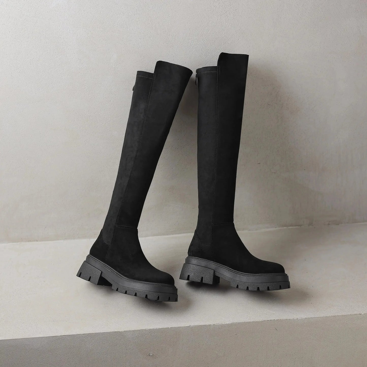 Slip On Elegant Modern Superstars  Over-the-knee Stretch Long Boots - Ghoddosh