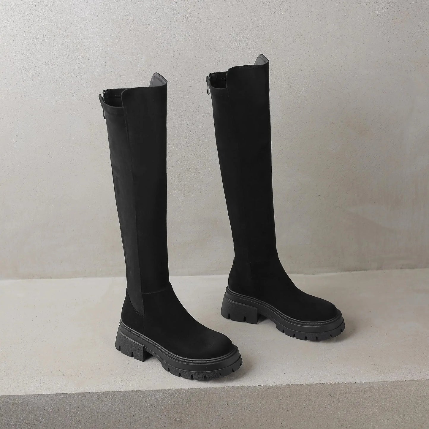 Slip On Elegant Modern Superstars  Over-the-knee Stretch Long Boots - Ghoddosh