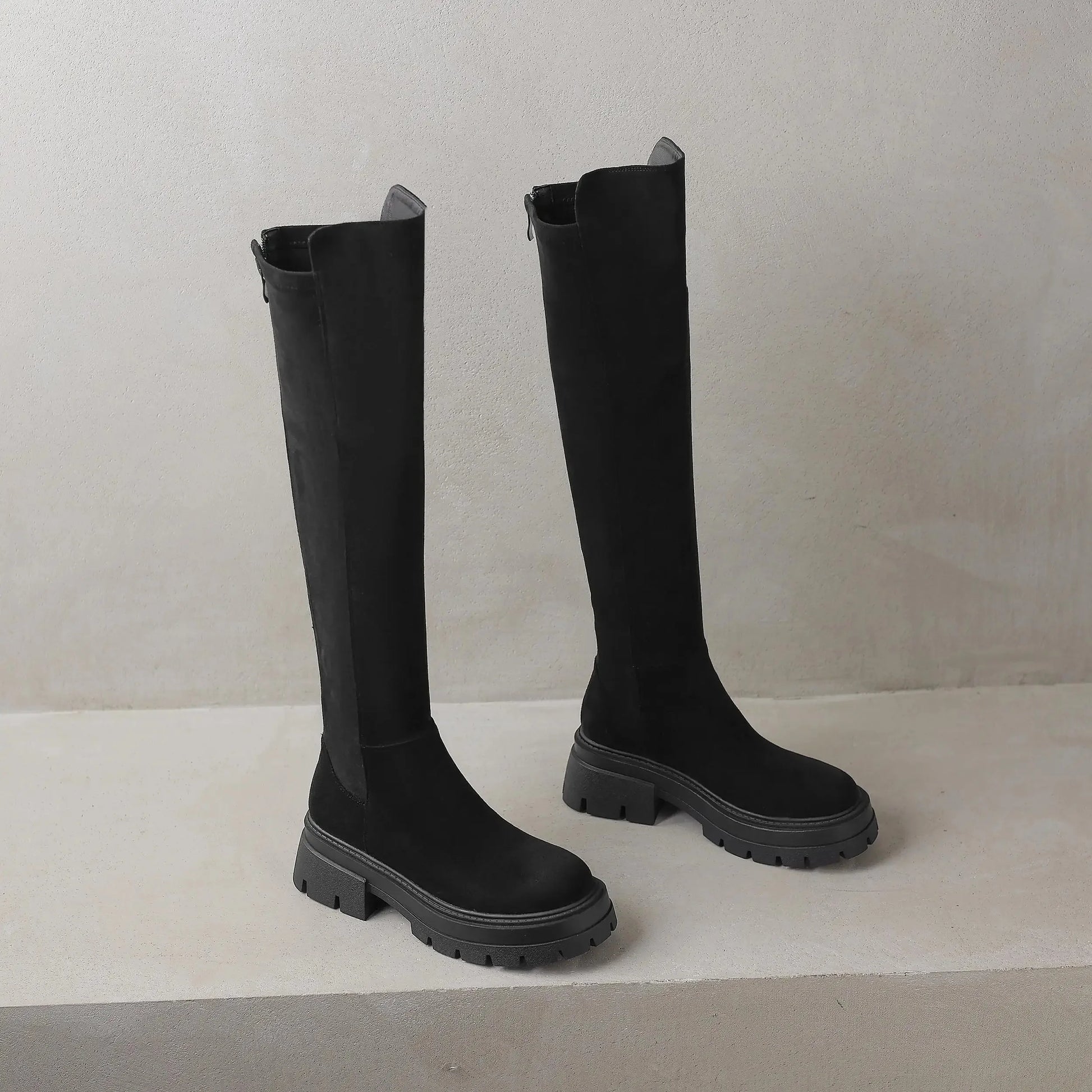 Slip On Elegant Modern Superstars  Over-the-knee Stretch Long Boots - Ghoddosh