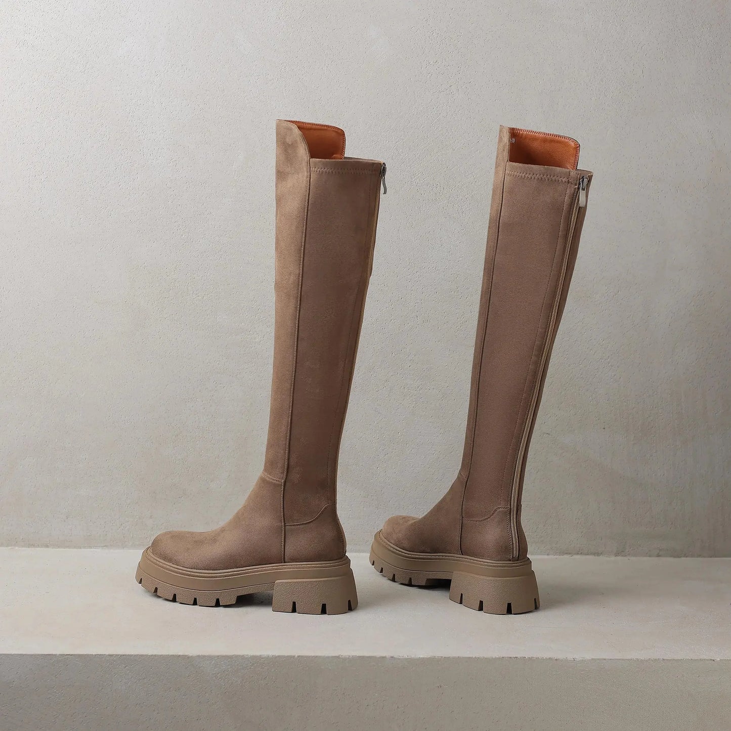 Slip On Elegant Modern Superstars  Over-the-knee Stretch Long Boots - Ghoddosh