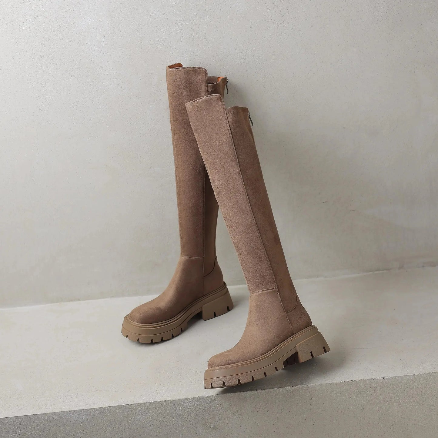 Slip On Elegant Modern Superstars  Over-the-knee Stretch Long Boots - Ghoddosh