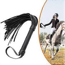 Equestrian Leather Horse Riding Whip With Woven Handle . Ghoddosh