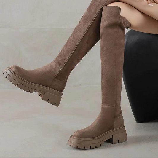 Slip On Elegant Modern Superstars  Over-the-knee Stretch Long Boots - Ghoddosh