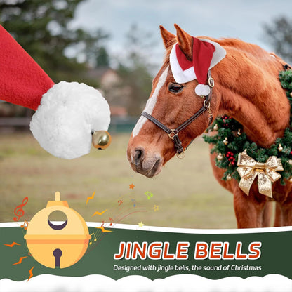 Horse Christmas Hat, Party Hat Holiday Cap Headpiece Headwear Horse Santa Hat Xmas Horse Hat for Cosplay, Christmas Party - ghoddosh.com