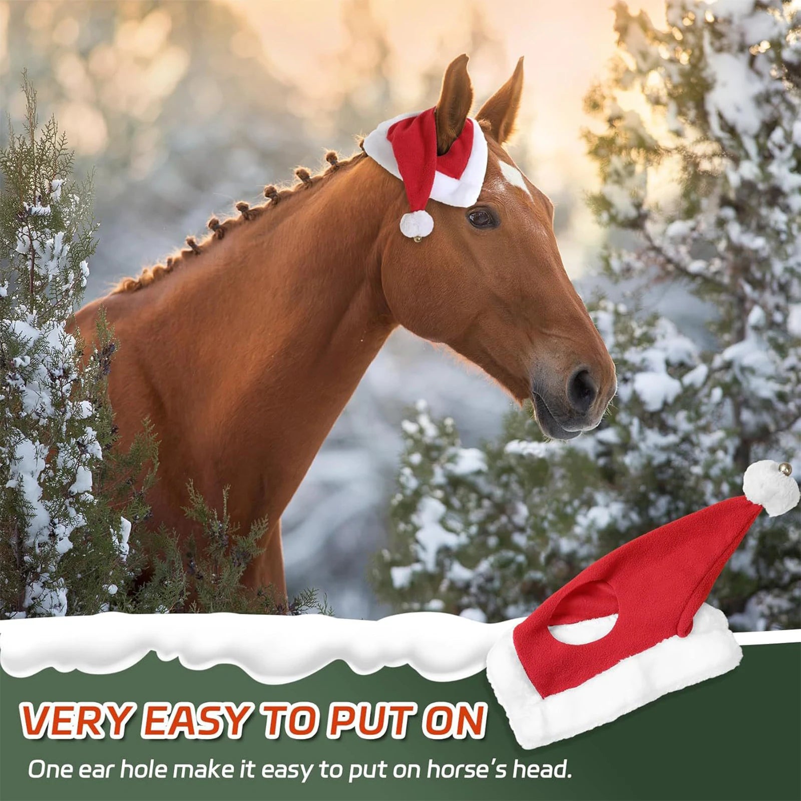 Horse Christmas Hat, Jingle Bell   Horse Xmas hat  - ghoddosh.com