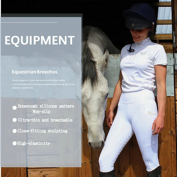 New Silicone Equestrian Breech  Women  High Bounce Riding Pants - Ghoddosh