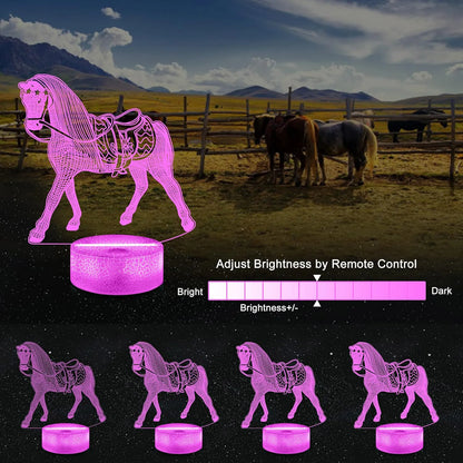 NEW  Horse 3D Night Lamp  Children Bedroom Décor - Ghoddosh