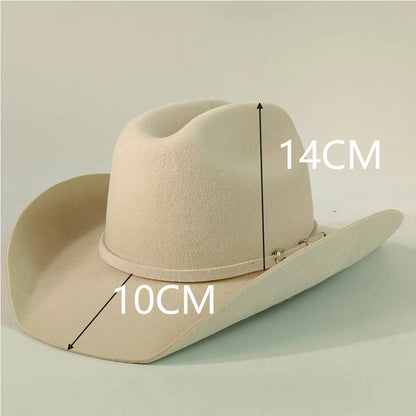 Unisex Vintage Wool Felt Western Cowboy Hat – Wide Brim Jazz Cap @ ghoddosh.com