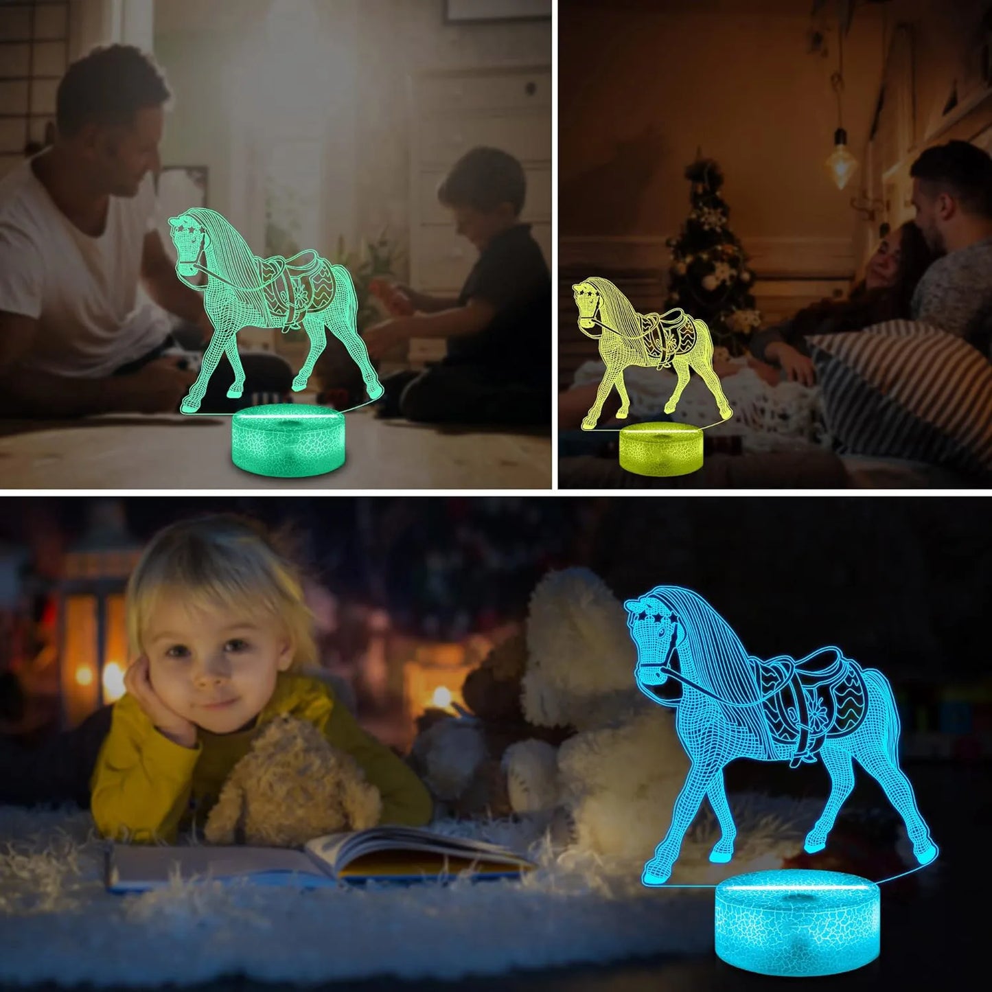 NEW  Horse 3D Night Lamp  Children Bedroom Décor - Ghoddosh