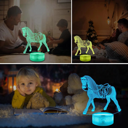 NEW  Horse 3D Night Lamp  Children Bedroom Décor - Ghoddosh