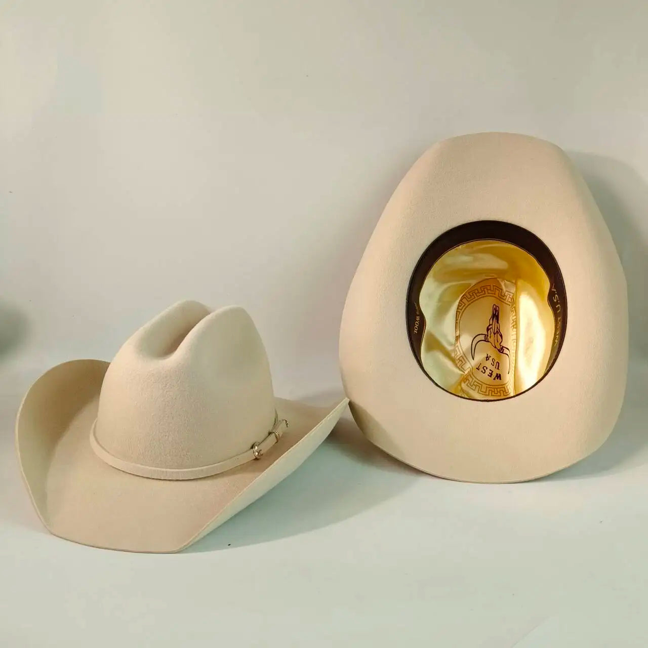 Unisex Vintage Wool Felt Western Cowboy Hat – Wide Brim Jazz Cap @ ghoddosh.com