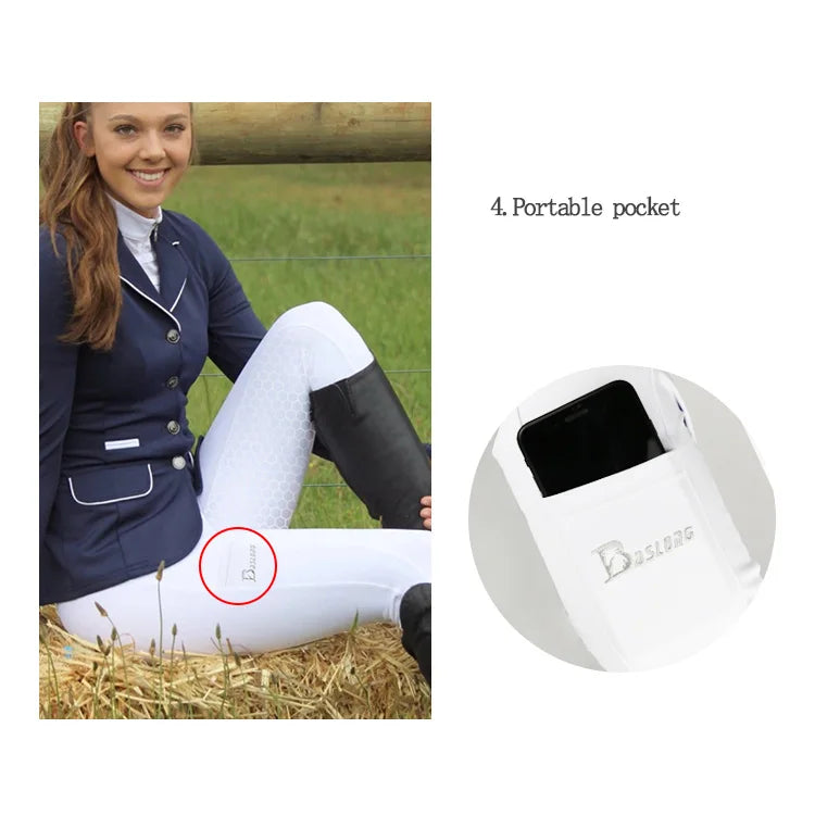 New Silicone Equestrian Breech  Women  High Bounce Riding Pants - Ghoddosh
