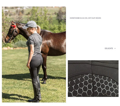 New Silicone Equestrian Breech  Women  High Bounce Riding Pants - Ghoddosh