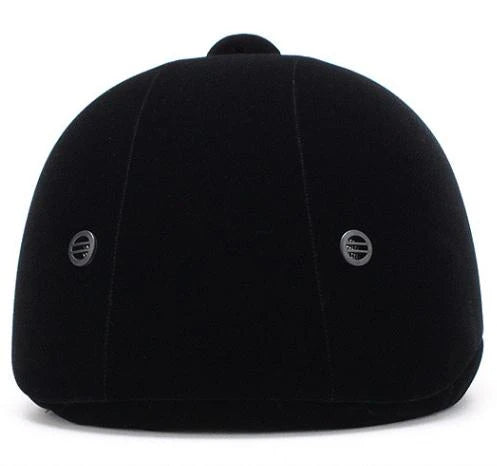 Black riding helmet with a silver stripe on a white background 
@ ghoddosh.com