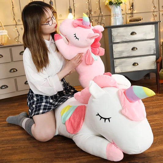 25 to 100 Cm Unicorn Plush Toy  ,  A Soft Stuffed Unicorn  Pillow . Ghoddosh 