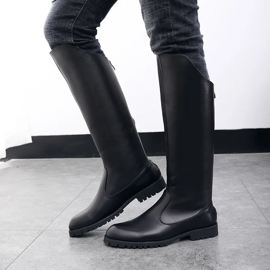 Men Horse Riding Boots  / Microfiber Leather Equestrian  Boots @ ghoddosh.com
